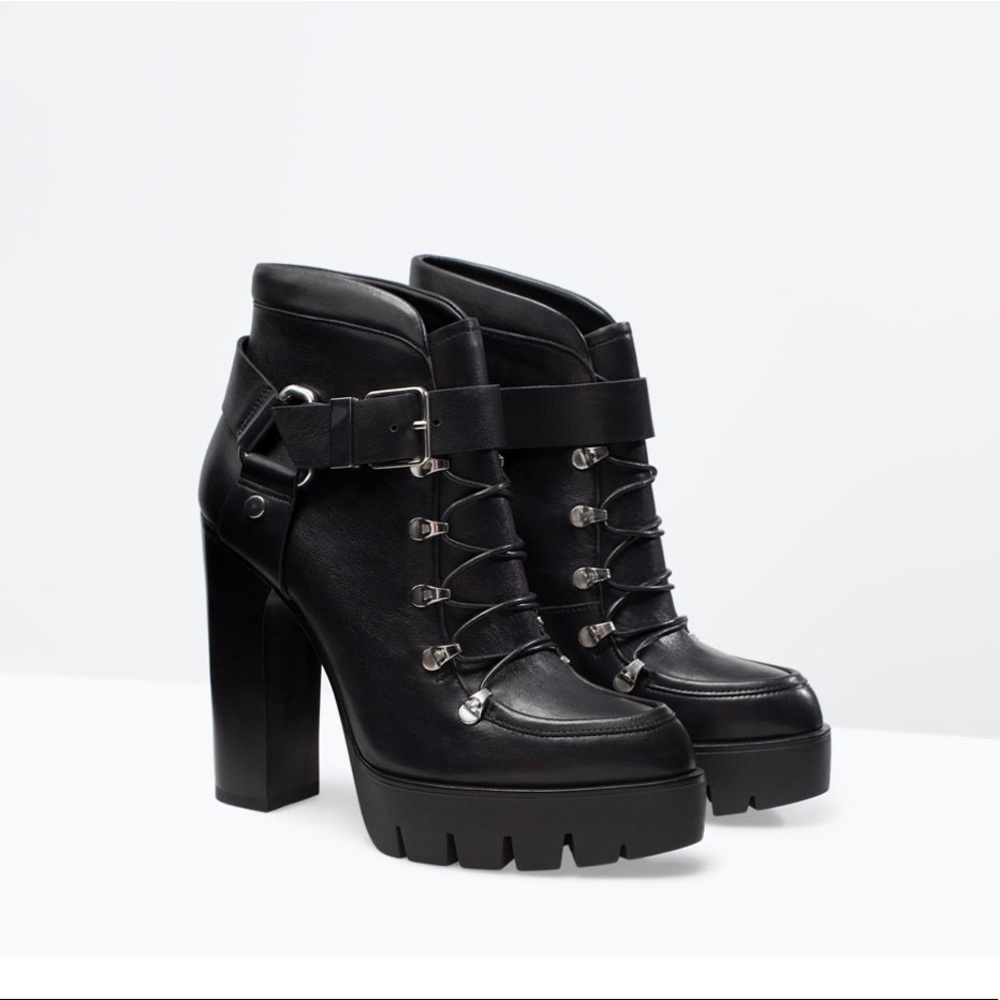 Zara | Leather Platform Boots